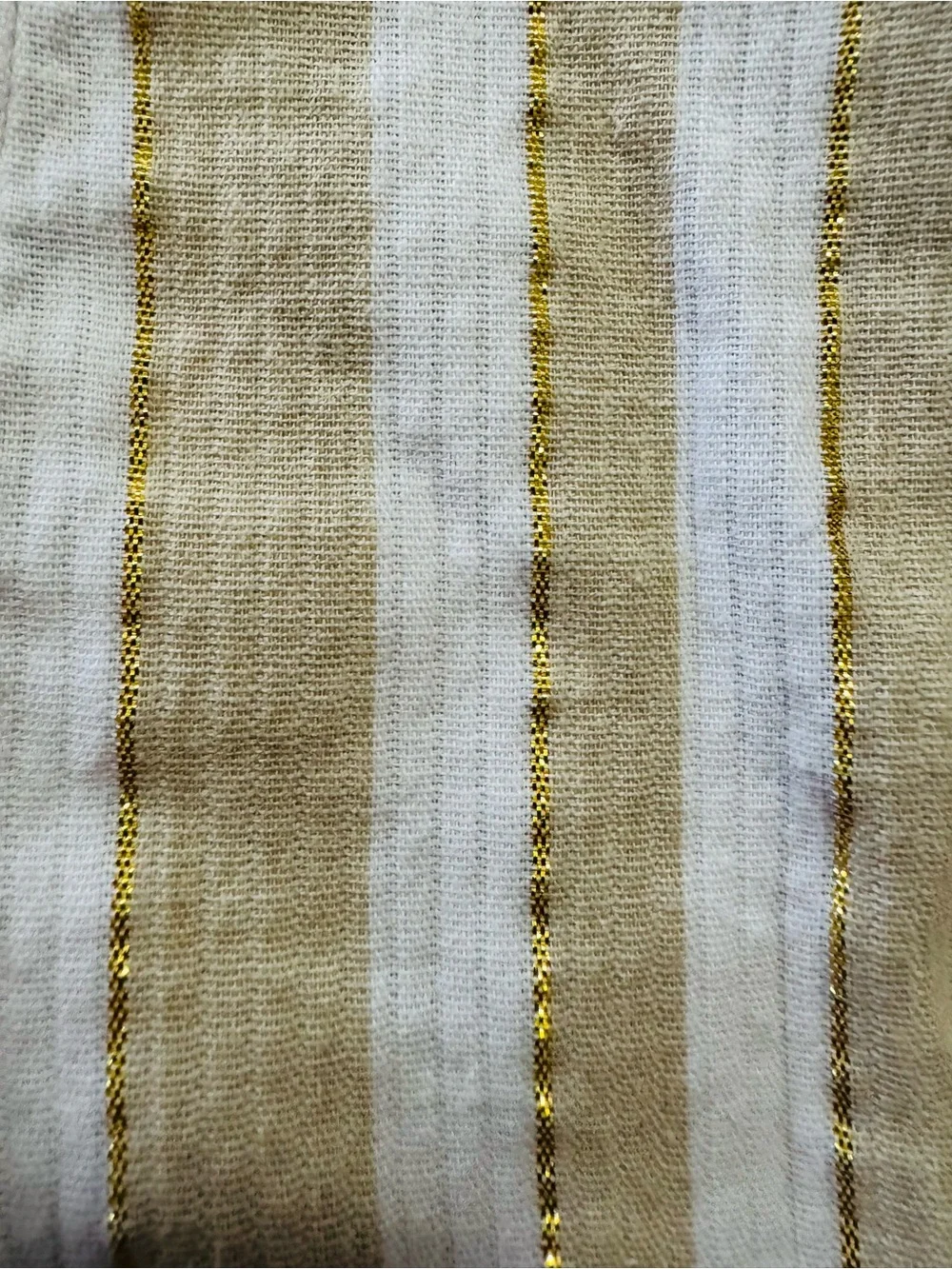Janie and Jack Cream and Tan Striped High-Waist Shorts with Buckle Size 3